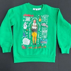 ELF Green Kids Sweatshirt with Holiday Graphics and talking box 8